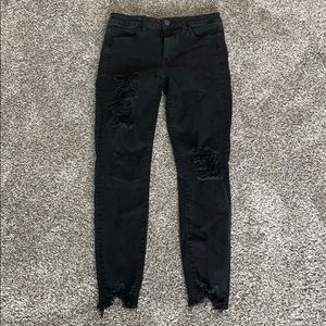 American Eagle Black Ripped Jeggings